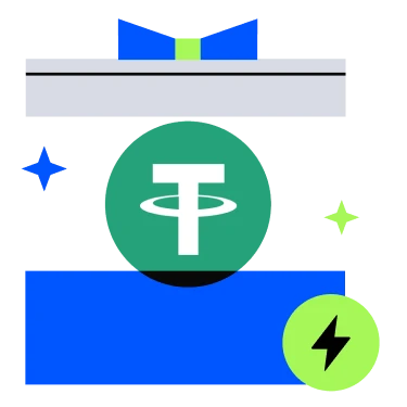 闪兑新人双重礼：首兑领 100 USDT，交易再领 2 USDT